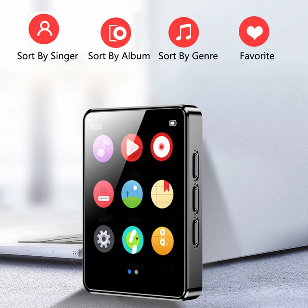 Фото Bluetooth-совместимый mp4-плеер, Сенсорный Музыкальный плеер Walkman для чтения электронных книг, Built-in динамик с электронными книгами/FM-радио/запись №2