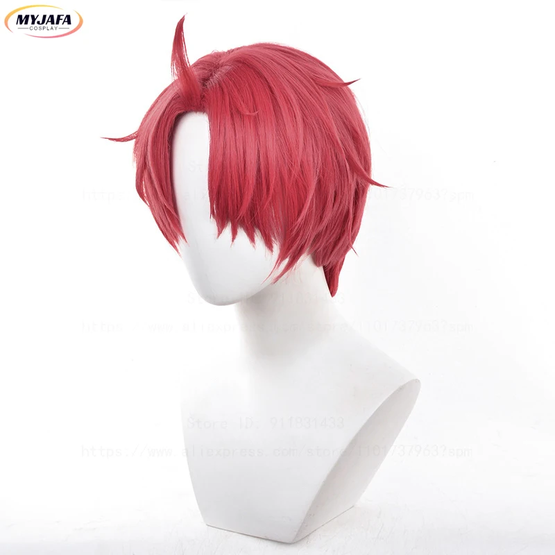 Jiji Косплей Парик Аниме DAN DA Jin Enjoji Короткие красные термостойкие парики из