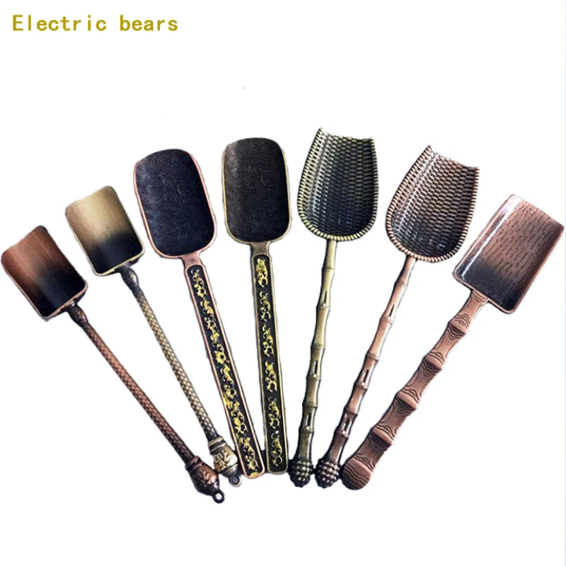 

Retro Metal Tea Spoon Stainless Steel Teaspoon Tea Set Bamboo Tea Shovel Tea Ceremony Accessories Tool Coffee Spoon