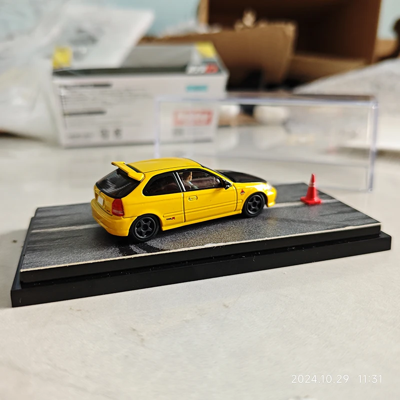 Литая под давлением модель автомобиля 1/64 Honda Ek9 Car ModeI Initial D спортивный автомобиль