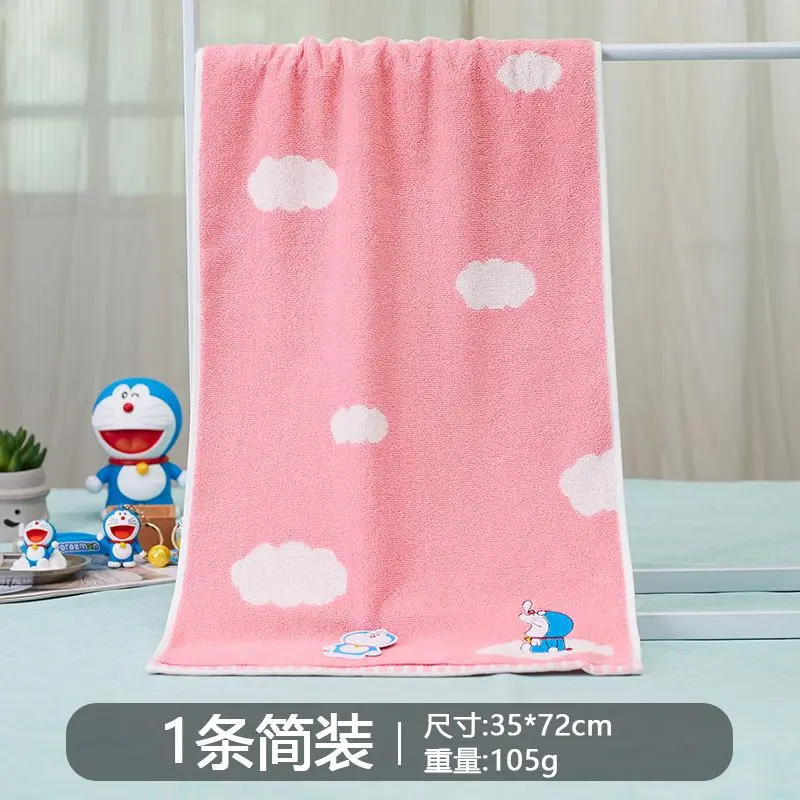 Фото Хлопковое детское полотенце Doraemon, мягкое индивидуальное впитывающее быстросохнущее банное полотенце с героями мультфильмов, не легко выпадать, прочное Kawaii №5