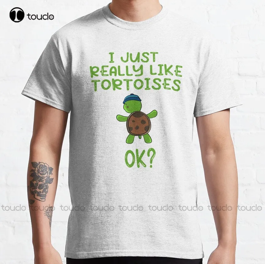 

Футболка мужская с принтом «Я просто люблю Черепахи», Классическая смешная Футболка с принтом морской черепахи, забавная графическая уличн...