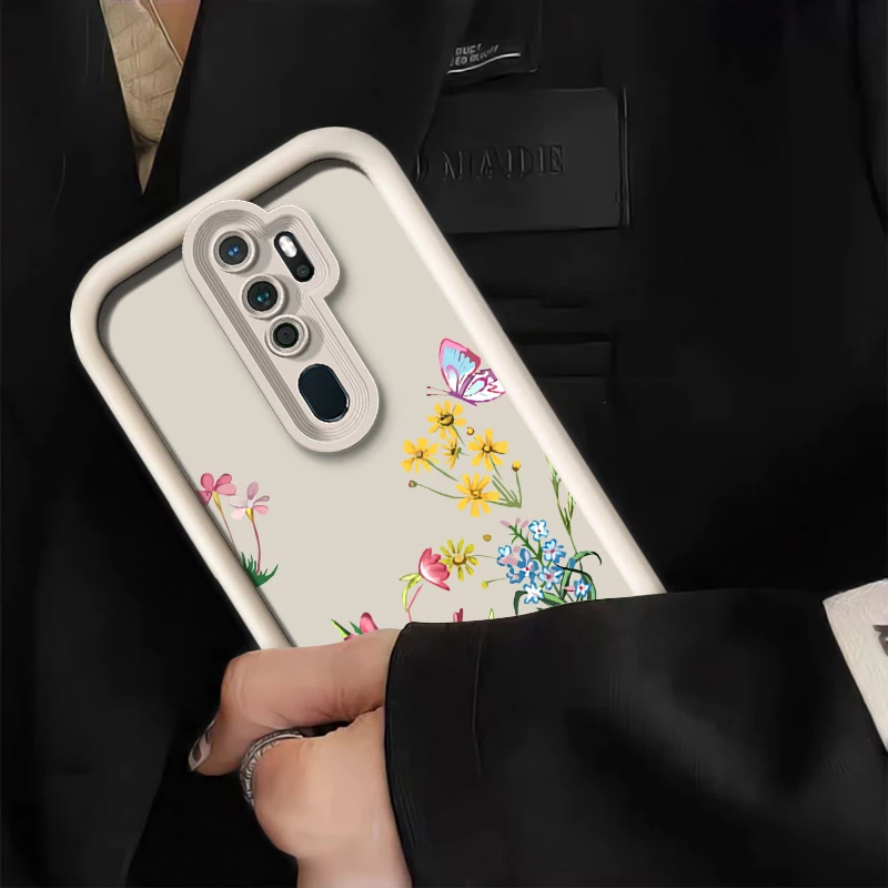 Чехол с цветами и бабочкой для OPPO A32 A31 A17 A16E A16K A16 A15 A11S A9X A7X A9 A5 A3 A3X A1 силиконовый