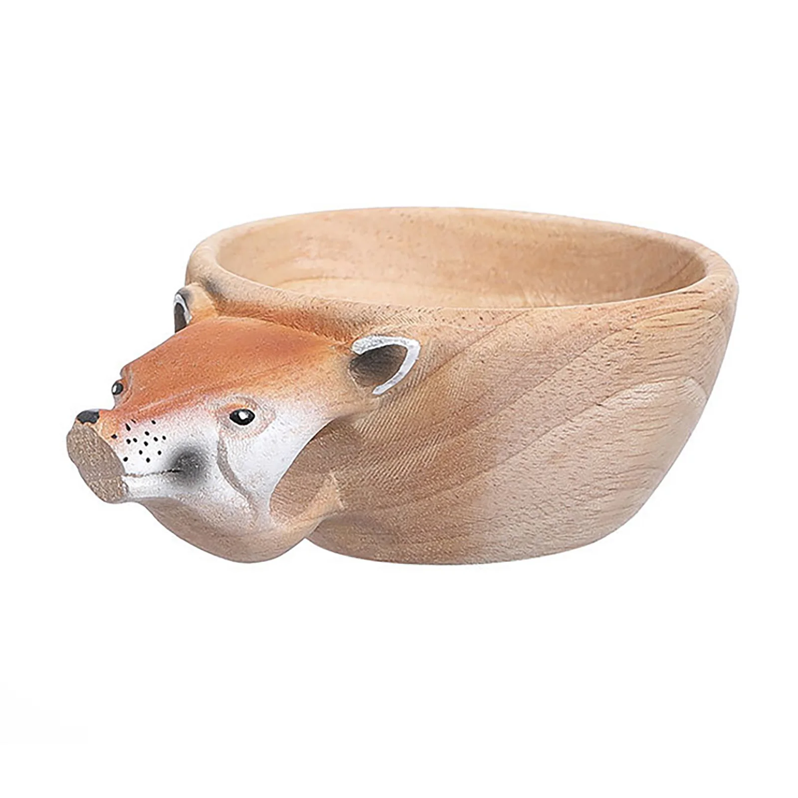 Деревянная чашка для воды ручная работа декор в виде головы оленя милая статуя