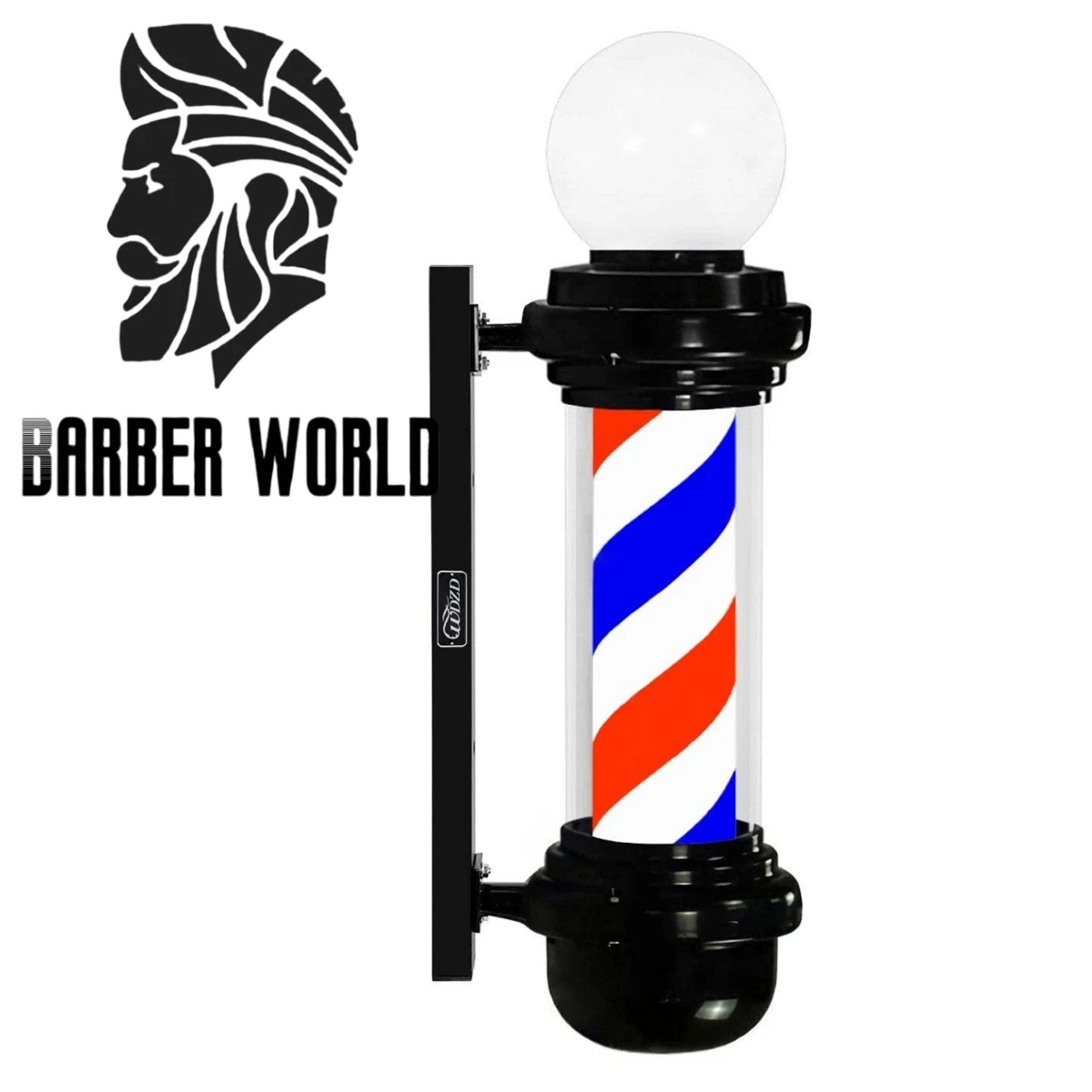 27''Barber Pole Hair Salon Open Sign Barber Shop Red White Blue LED Strips Wall Mount Rotating Light IP54 Waterproof Save Energy