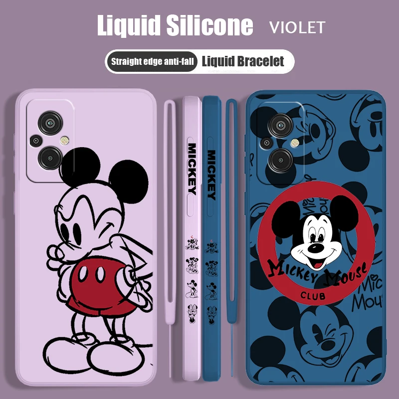 

Minnie Disney Cool For Redmi 12C 11A 10C 10X 9T 9C 9AT 9A 8A Plus Prime Liquid Left Rope Silicone Phone Case