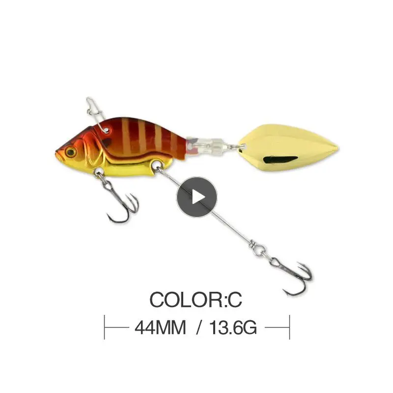 

Vib Fake Bait Lead Coated Copper Luya Bait With Sharp Double Hook Metal Sequin Rotating Fishing Accessories Reflective