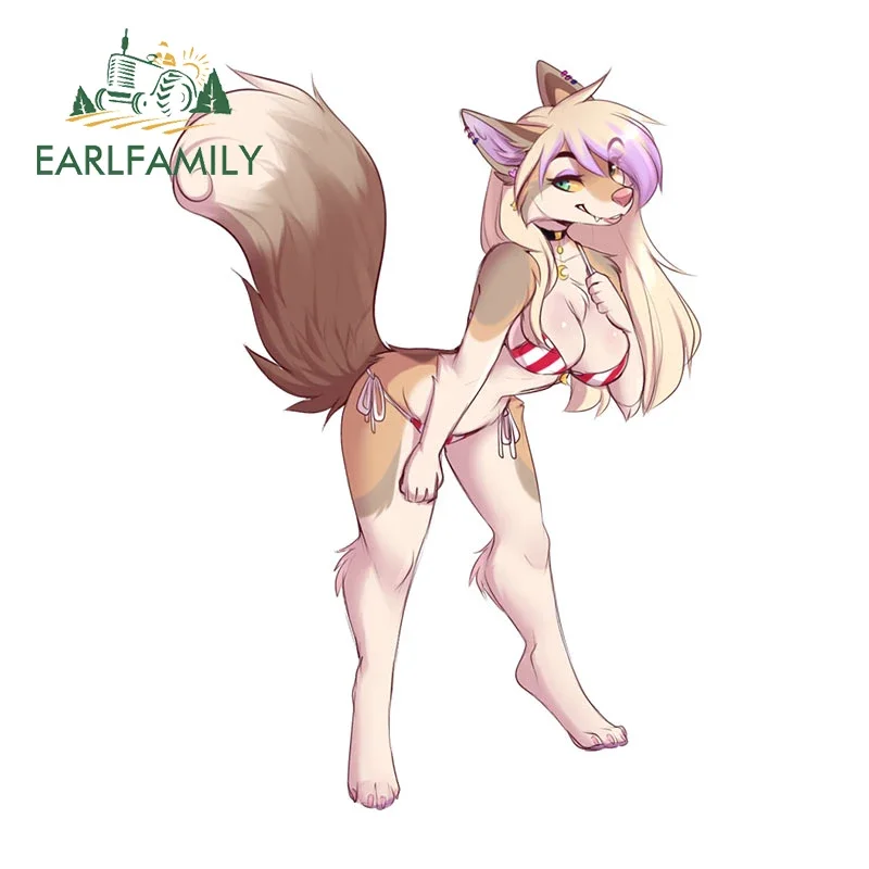 

EARLFAMILY 13 см x 9,6 см для лисы пушистые автомобильные наклейки окклюзия царапина ноутбук багажник RV украшение виниловая автомобильная пленка наклейка