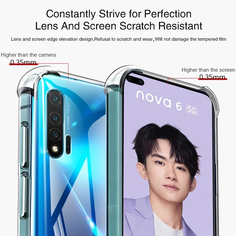 Прозрачный силиконовый чехол для телефона Huawei Nova6 Nova 6 SE 6SE 4G 5G подушка