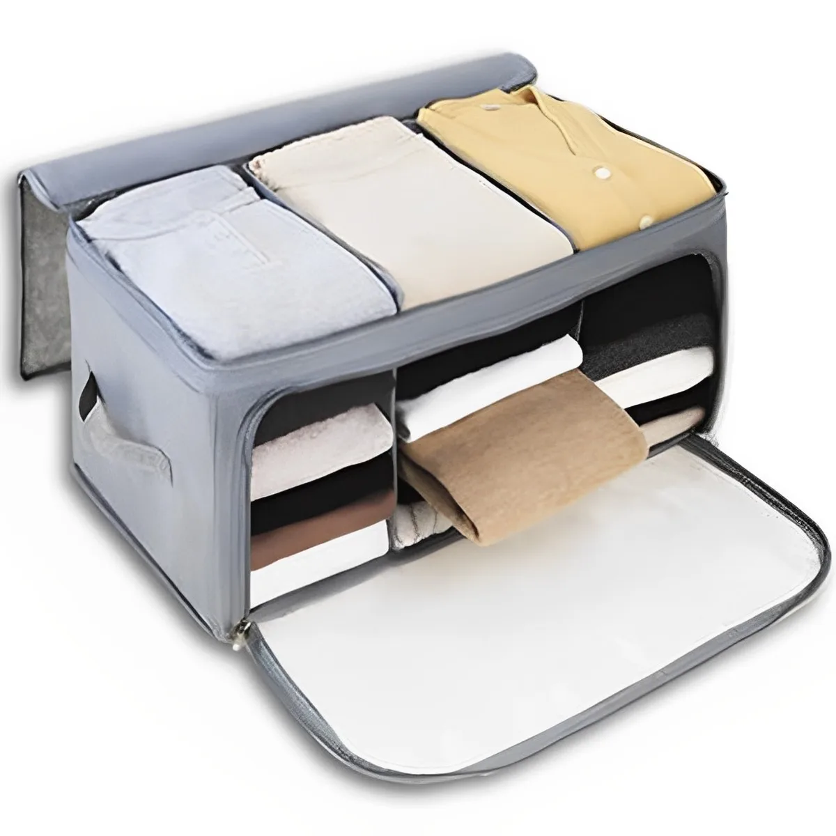 

Складной органайзер для одежды с прозрачным окошком, вместительный органайзер для джинсов и брюк с 3 отделениями для шкафа