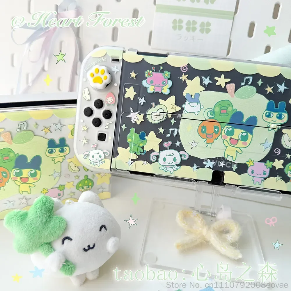 Фото Защитный жесткий чехол Hot Heart Forest Switch, оригинальный дизайн Tamagotchi Green Apple с мультяшным рисунком для игровых консолей Oled Ns2 Lite №5