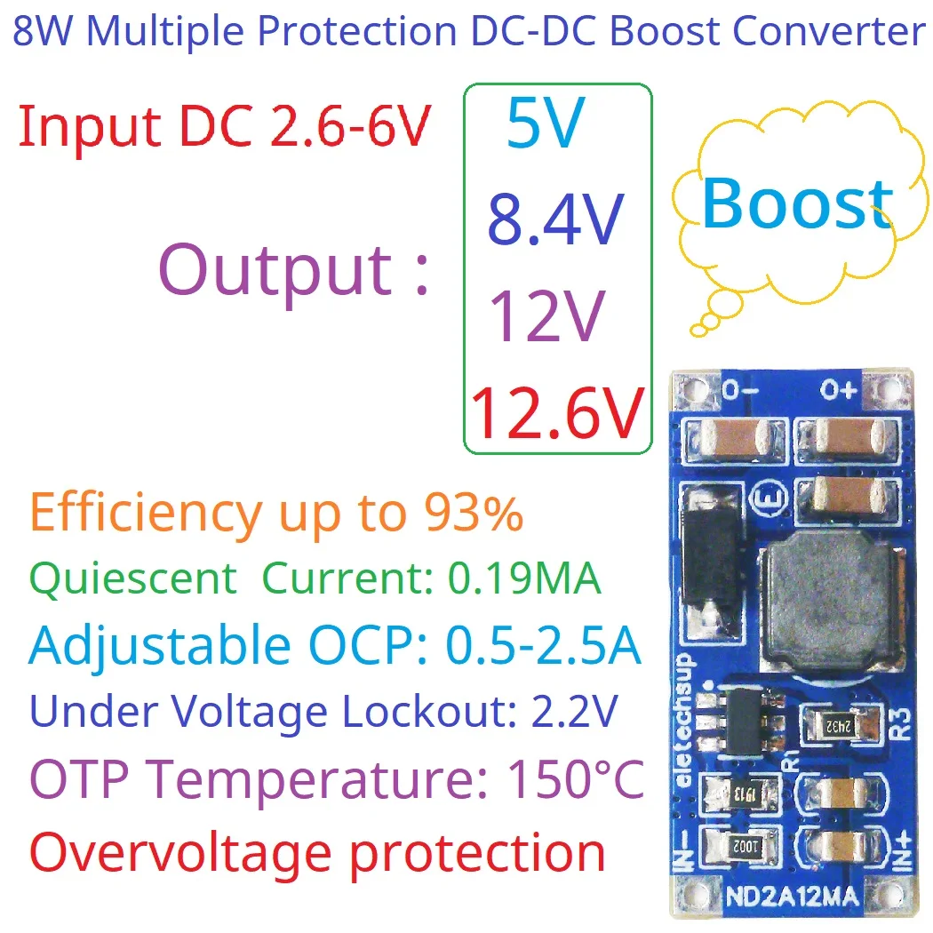 8 Вт UVL OTP OVP SCP DC-DC повышающий преобразователь 2 6-6 В до 5 4 12 6 Программа ограничения