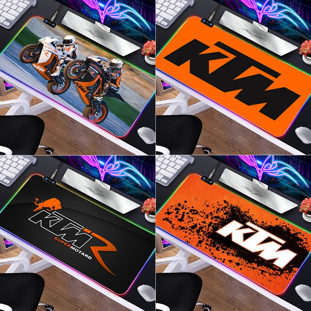 

RGB KTM Mouse Mat Luxury Design Black Mouse Pad Art Table Mats Office Carpet Desk Pad Big Mousepad Rubber Mat for Computer Table