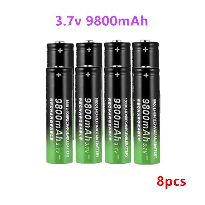 

NEW2023 2022 New 18650 Battery High Quality 9800mAh 3.7V 18650 Li-ion batteries Rechargeable Battery For Flashlight Torch+ Free
