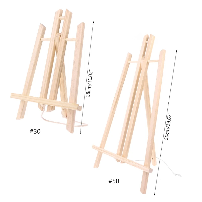 

Wooden Tripod Easels Tabletop Display Holder Stand Collapsible for Artworks Small Paintings DIY Crafts Wedding Photos Good