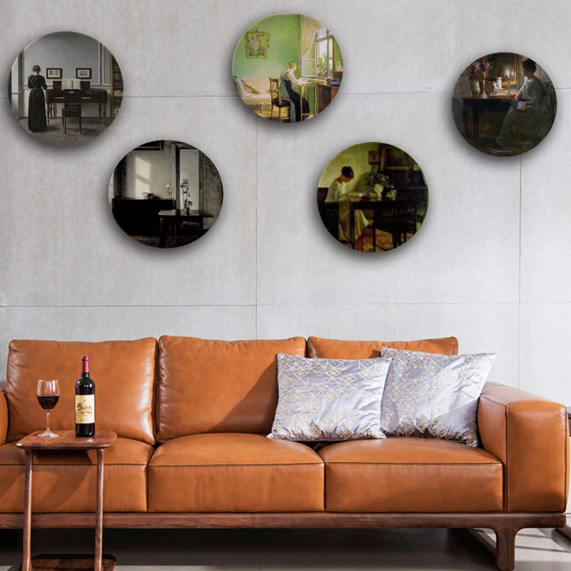 Wilham масляная живопись девушки в задней тарелке, домашняя декоративная керамическая тарелка, поднос для украшения стен, художественная дизайнерская тарелка для дисплея Wilham масляная живопись девушки в задней тарелке, домашняя декоративная керамическая тарелка, поднос для украшения стен, художественная дизайнерская тарелка для дисплея