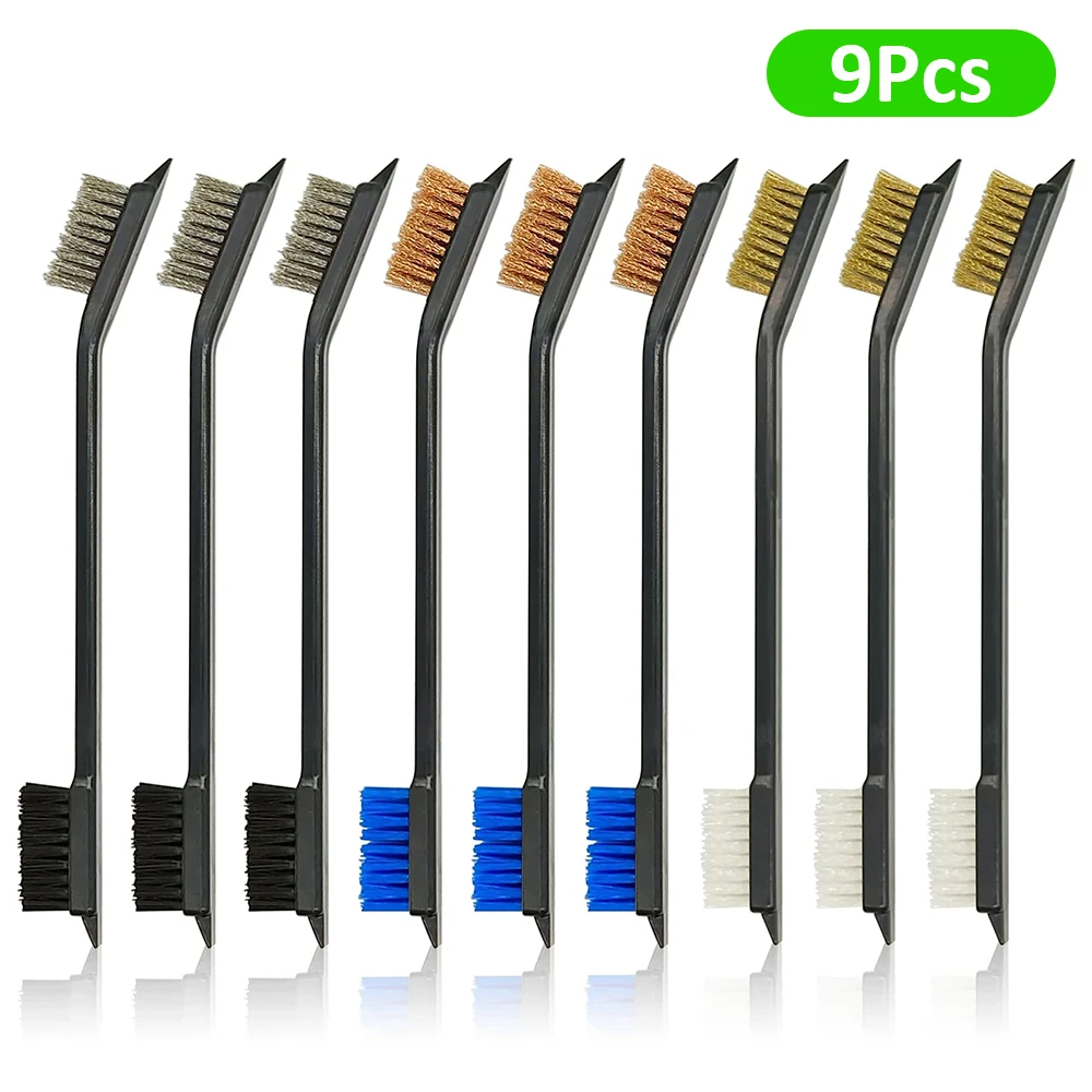 

9 шт., набор для чистки оружия, набор щеток для чистки оружия, двухсторонняя проволочная щетка, чистящие пистолеты, инструменты для чистки винтовки, аксессуары для страйкбола