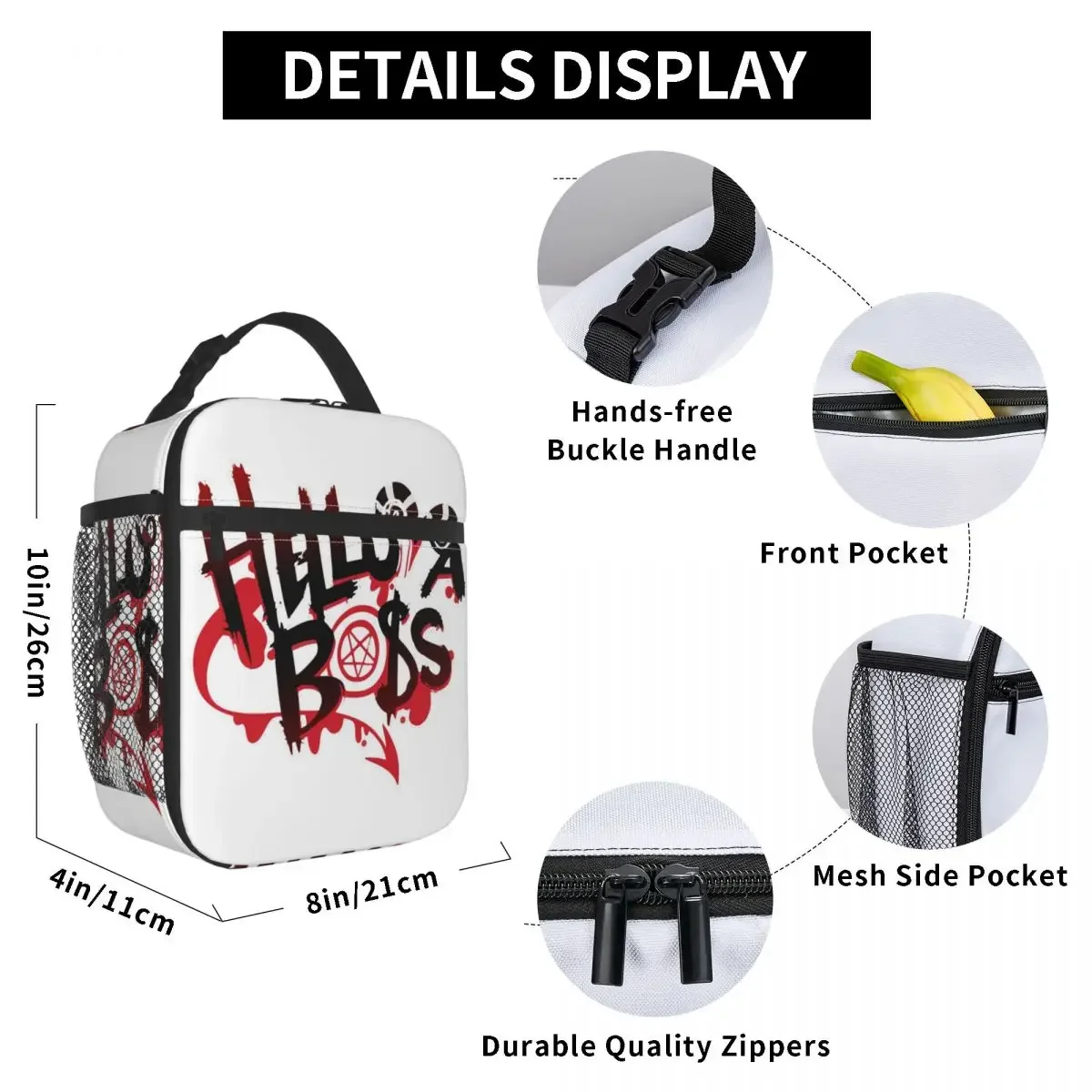 Helluva Boss Анимированная Сумка Для Обеда В Стиле Аниме Женская Водонепроницаемая