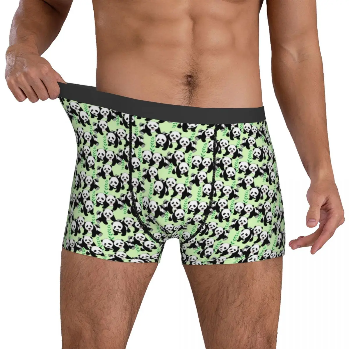 

Panda Bears Print Underwear Animal Design 3D Pouch Hot Trunk Sublimation Boxer Brief Comfortable Men Panties Plus Size 2XL