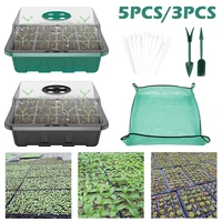 12 cells seed starter trays flower pot seeds seedling tray sprout plate plant grow box with transparent lids gardening supplies