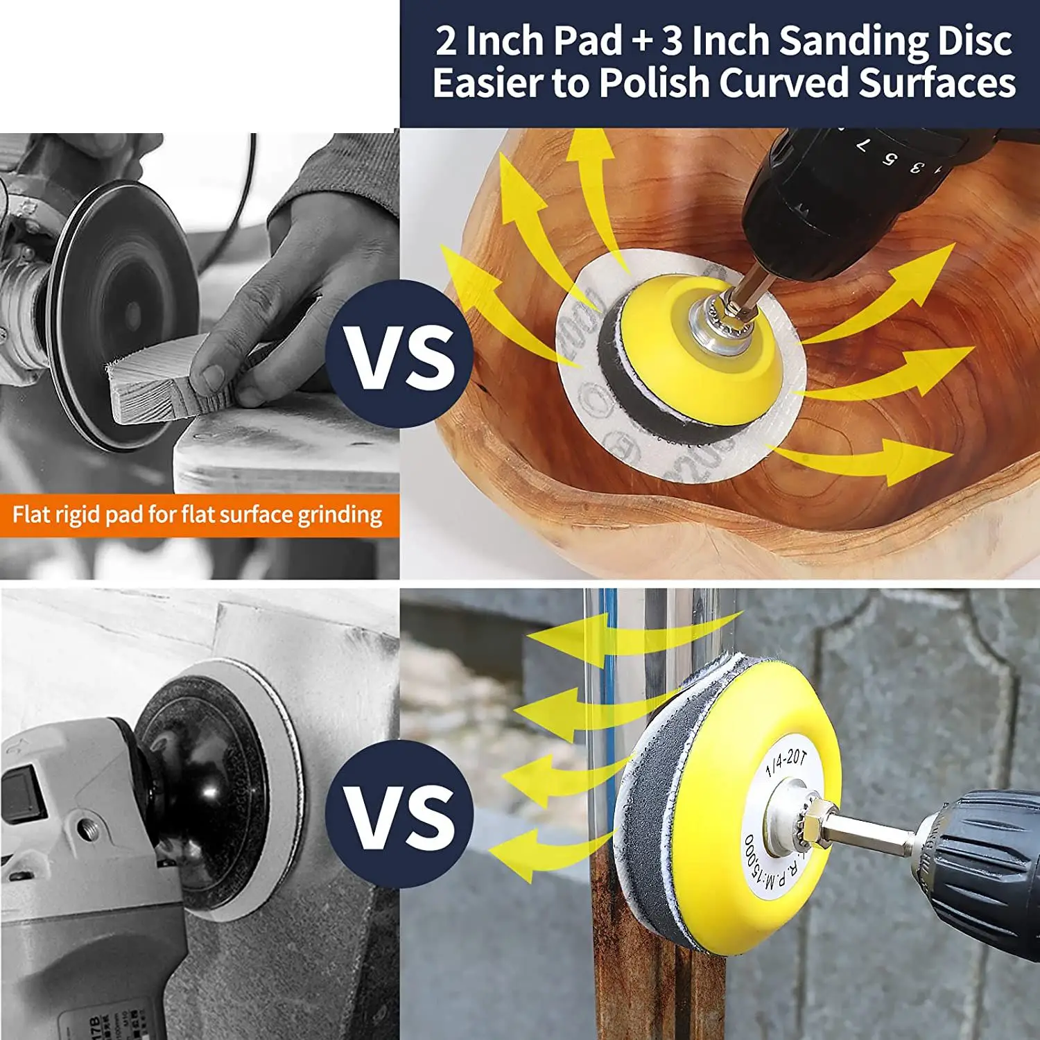 120 шт. 3-дюймовые шлифовальные диски с 2 и 3-дюймовыми подкладками шлифовальной