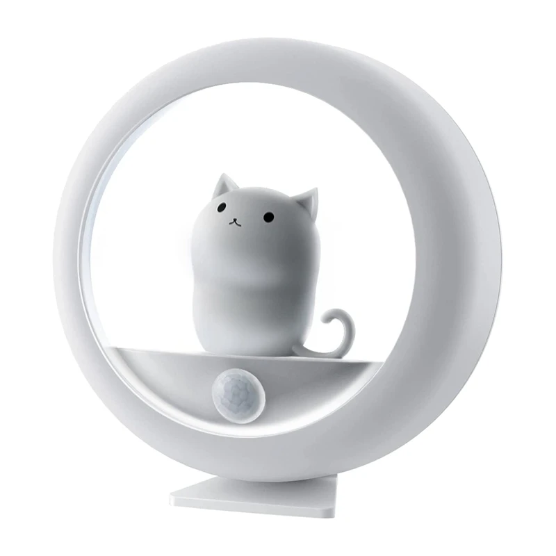 

Rechargeable Motion Sensor Night Light - Magnetic Nightlights Adjustable Brightness Stick-Anywhere Cat Lamp
