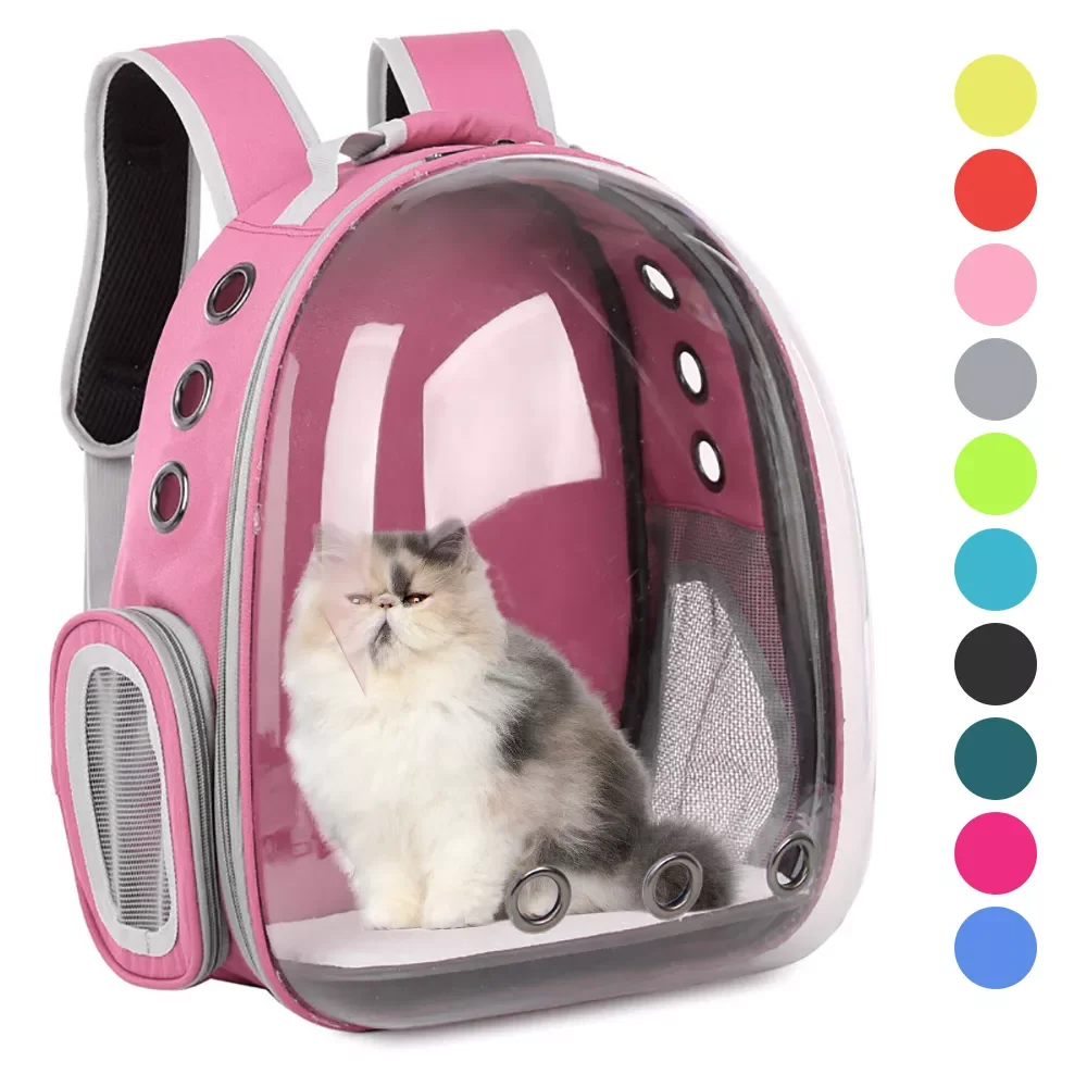 

2023New Carrier Bags Breathable Pet Carriers Small Dog Cat Backpack Travel Space Capsule Cage Pet Transport Bag Carrying For Cat