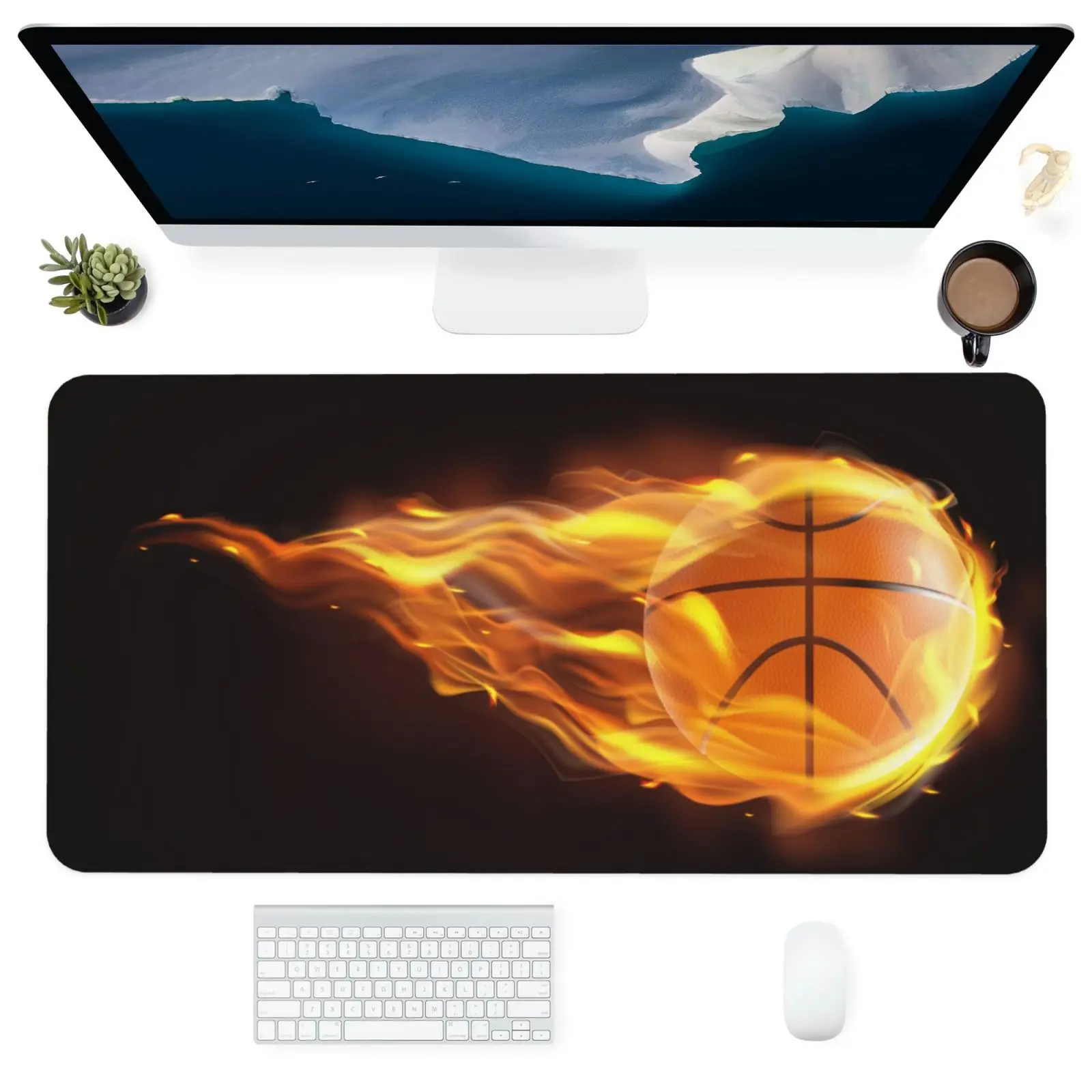 

Hot Sale Gift Pad Soccer Laptop Mouse Pad Flame Basketball Material Fast Moving Version Computer Game Keyboard Mat