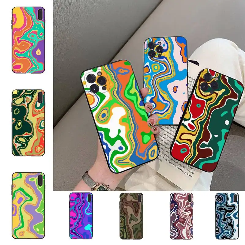 

Abstract Marble Art Phone Case For iPhone 6 7 8 Plus 11 12 13 14 Pro SE 2020 MAX Mini X XS XR Back Funda Cover