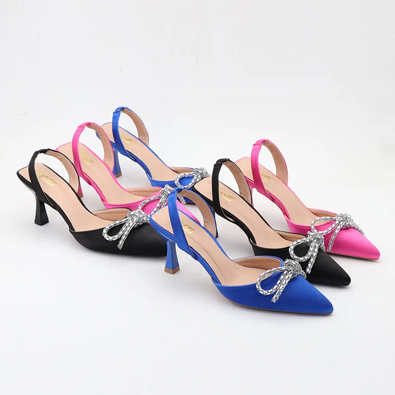 

2023 New Summer Fashion Rhinestone Versatile High Heel Baotou Sandals Pointed Thin Heels Comfortable Large Women's Shoes