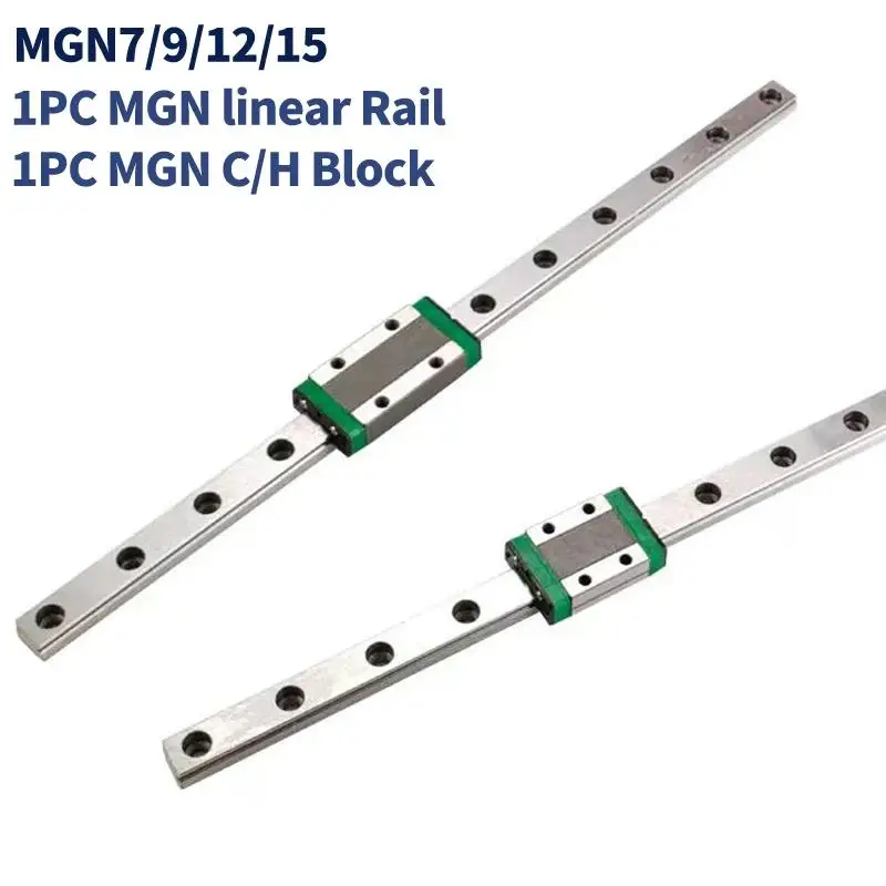 Фото Миниатюрные линейные направляющие MHCNC MGN7, MGN9, MGN12, MGN15, 100-500 мм, каретки MGN C/H для 3D-принтеров, ЧПУ, автоматизированного оборудования и роботов №2