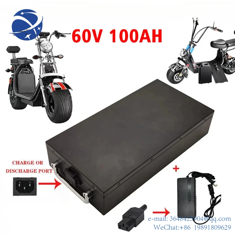 

YYHC 60V 30ah electric scooter for 250W~1500W motorcycle/tricycle/bicycle waterproof lithium battery + 67.2V charger