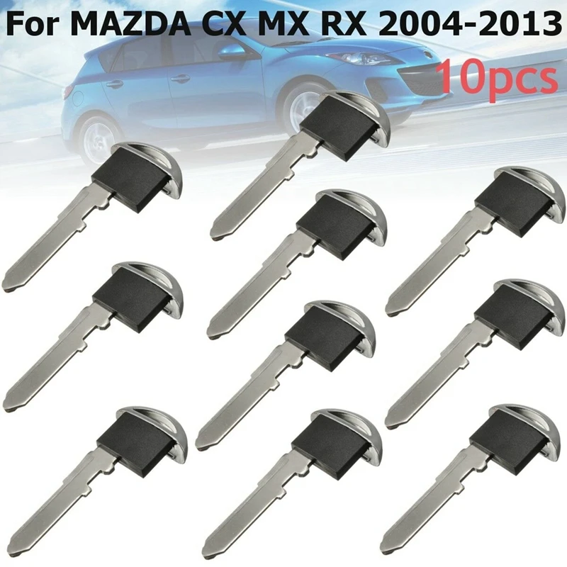 

10X Remote Entry Smart Emergency Key Fob Uncut Blade Insert for MAZDA 3 5 6 CX 5 7 9 MX-5 RX-8