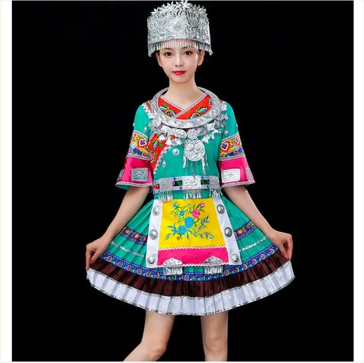 Новая китайская одежда Hmongb Miao женские головные уборы платье из Гуанчжоу
