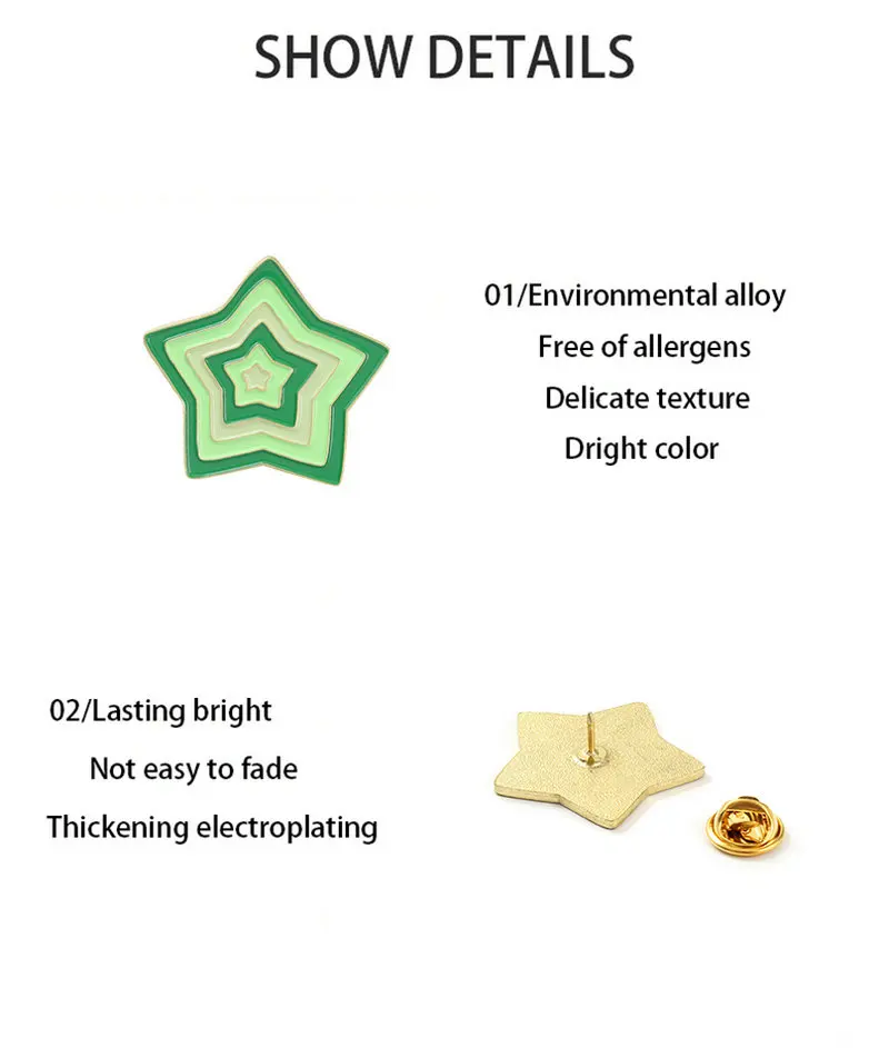 4-стильные эмалированные булавки с градиентом на заказ красная зеленая розовая