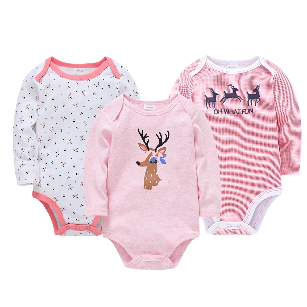 

Kavkas Long Sleeve Cotton Baby Girl Clothes Long Sleeve Cartoon Printing 3M 6M 9M 12M ropa bebe Newborn Rompers