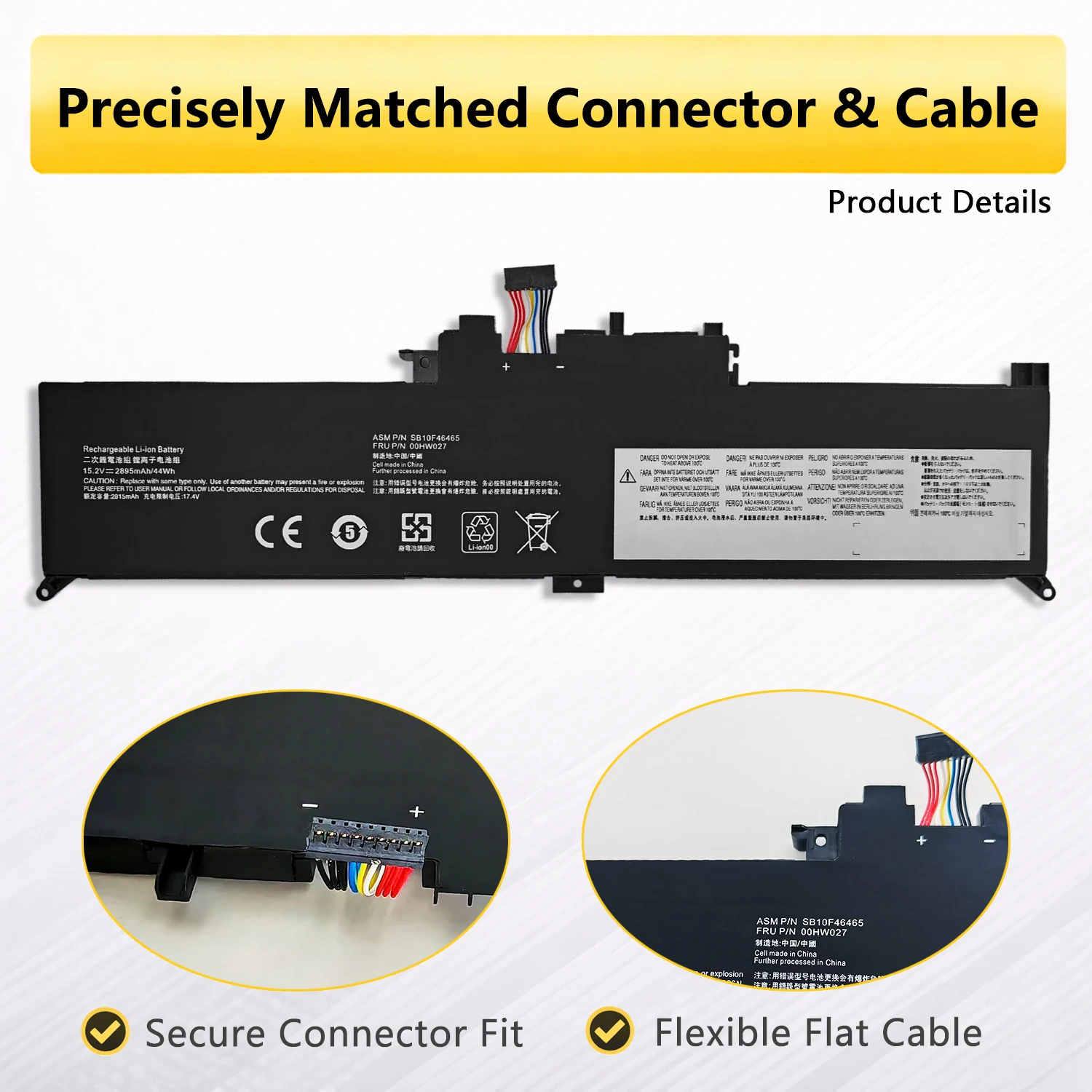 Фото Аккумулятор PowerHub 00HW027 01AV433 для ноутбуков Lenovo ThinkPad X380 Yoga 260 370 X380 Series SB10K97590 01AV434 44WH №3