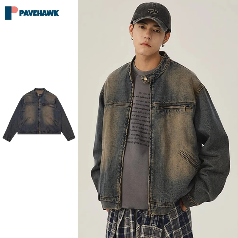 

Винтажная джинсовая куртка для мужчин и женщин, весна-осень, повседневные свободные ковбойские куртки, топы, унисекс, промытая японская верхняя одежда 2023