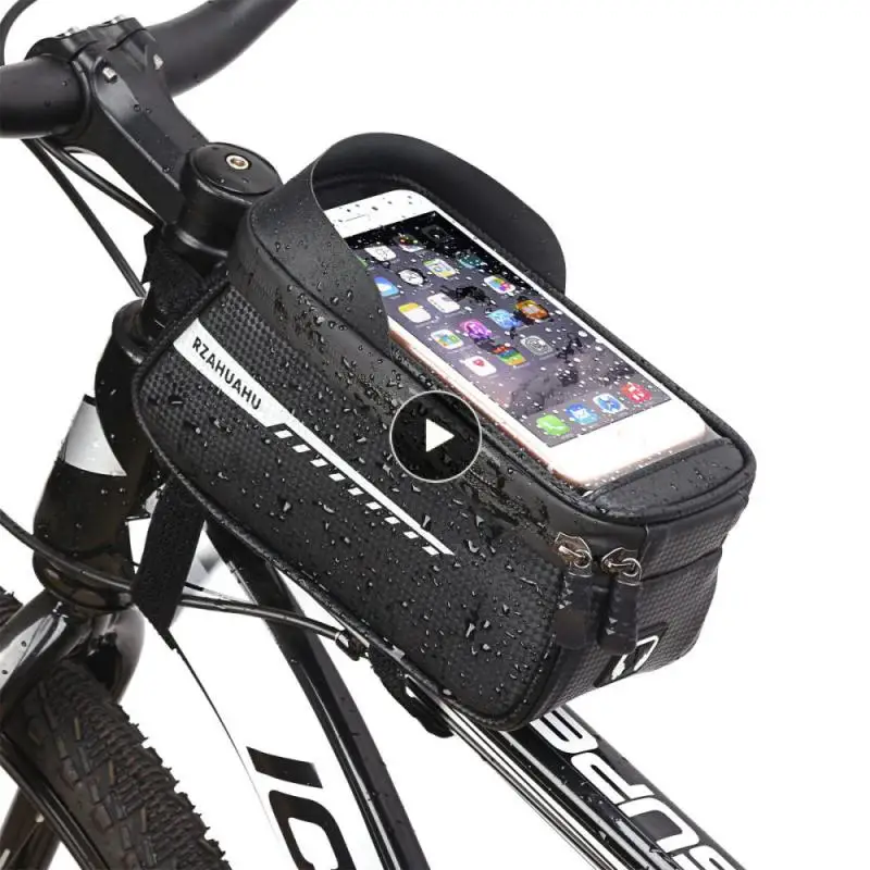 

Outdoor New Bicycle Bag Frame MTB Cycling Front Top Tube Bag Waterproof 6.5in Phone Case Touchscreen Bag Bike Accessories