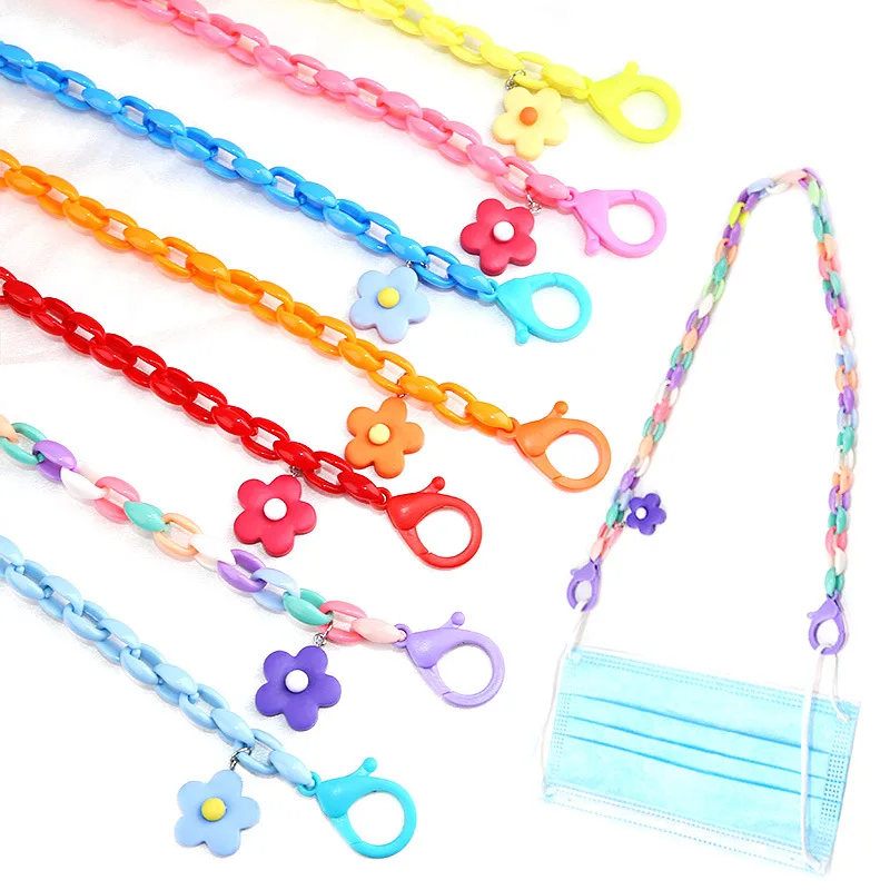 

Fashion Kids Glasses Chain Acrylic Anti-lost Flower Charm Sunglasses Lanyard Mask Strap Holder Neck Cord Eyewear Jewelry Gift