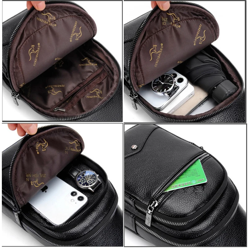 Мужская Повседневная деловая сумка через плечо из искусственной кожи с USB для