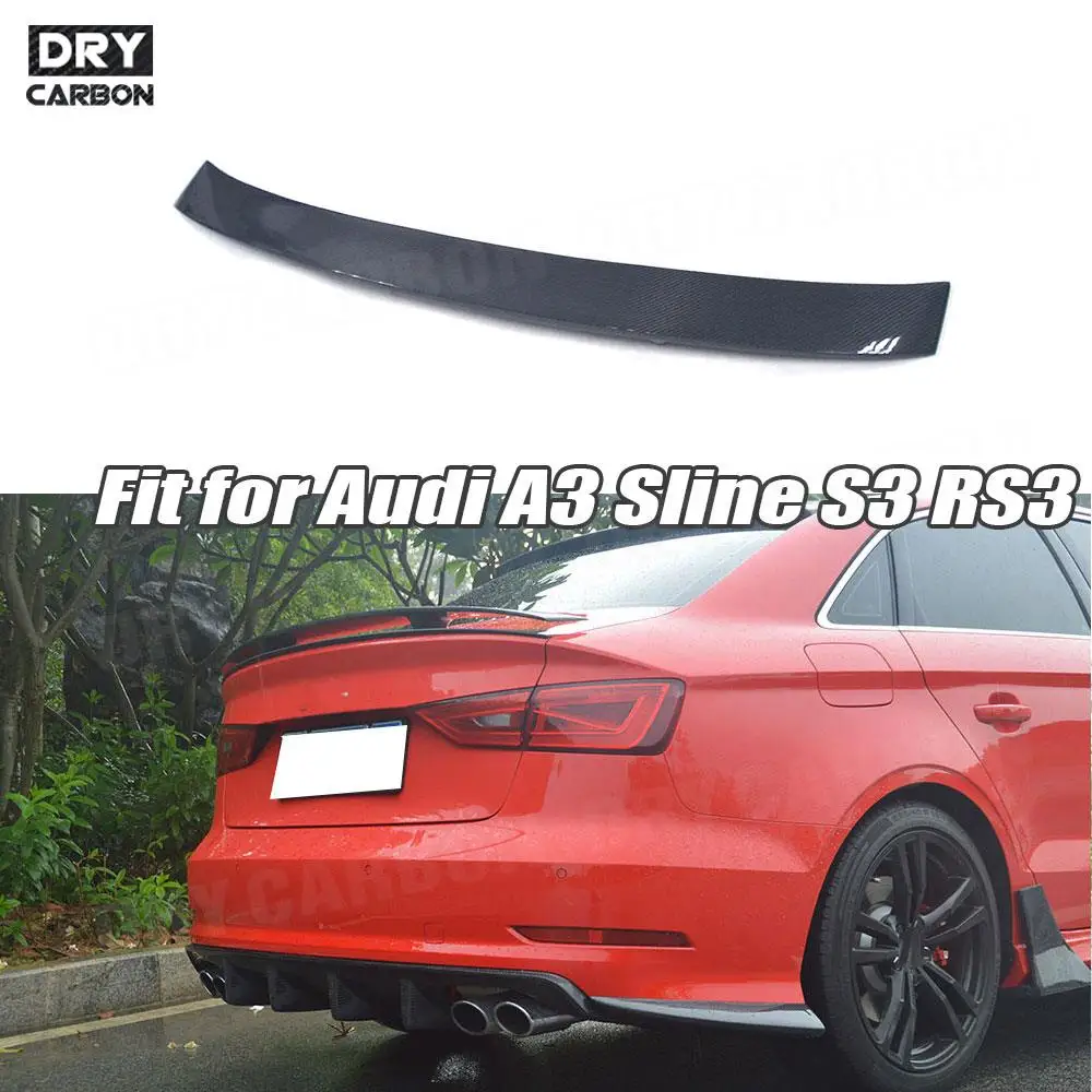 

Carbon Fiber Rear Spoiler for Audi A3 Sline S3 RS3 2014-2018 Rear Trunk Boot Tail Racing GT Wings Car Styling Accessories