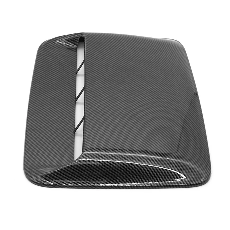 Promotion! 2 Set Car Hood Vent Air Outlet Cover For Infiniti Mazda Tesla Flow Intake Carbon Fiber & Bright Black |