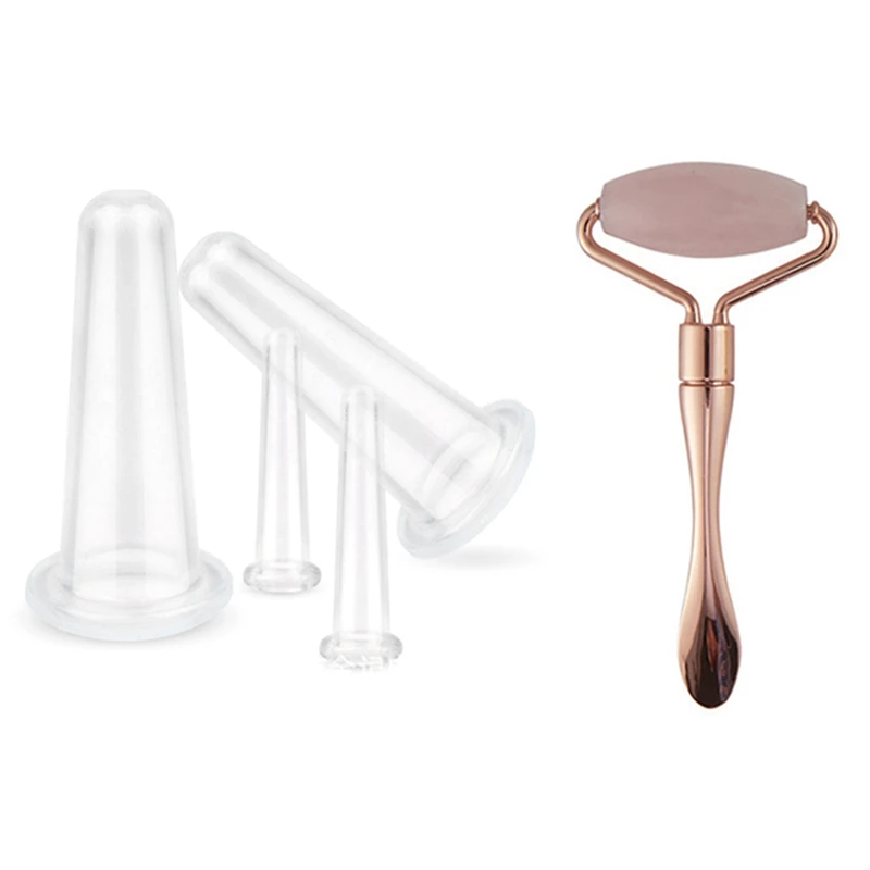 

1 набор, Натуральный силикон, фотоэлемент, белый и 1 шт., розовый кристалл, Нефритовый ролик