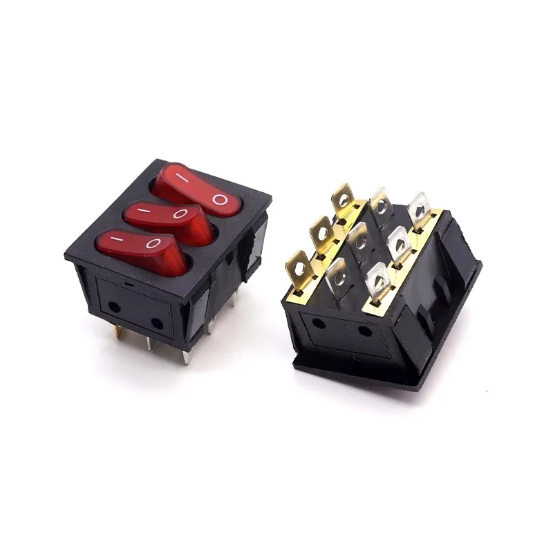 10 шт. ВКЛ./ВЫКЛ. KCD3 9Pin красный 15 А 250 в 20 125 В переменного тока искусственный