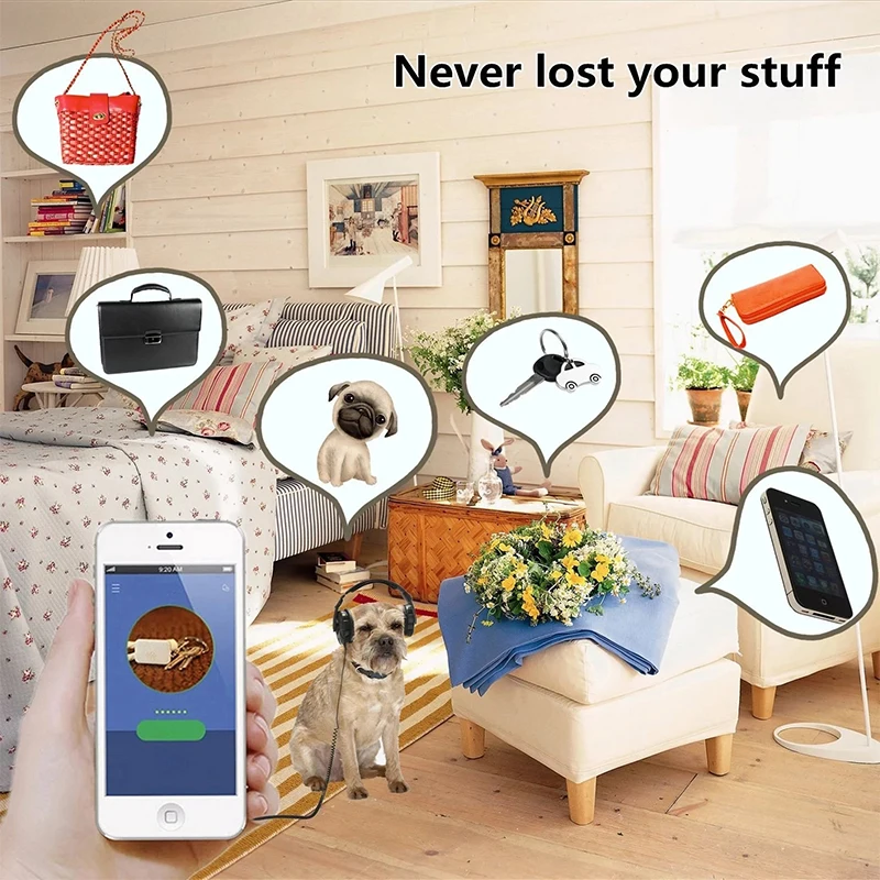 Устройство для отслеживания ключей Smart Bluetooth GPS Tracker Key Locator Pet Anti-Lost Sensor Device With For Kids Wallets Luggage Suitcases.