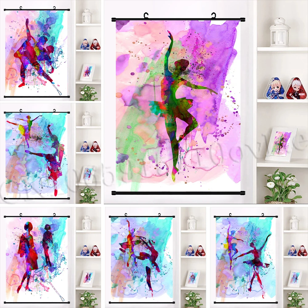 

Настенная Картина на холсте с изображением танцовщицы балета, художественный плакат, абстрактная печать, Висячие свитки, красочные картины...