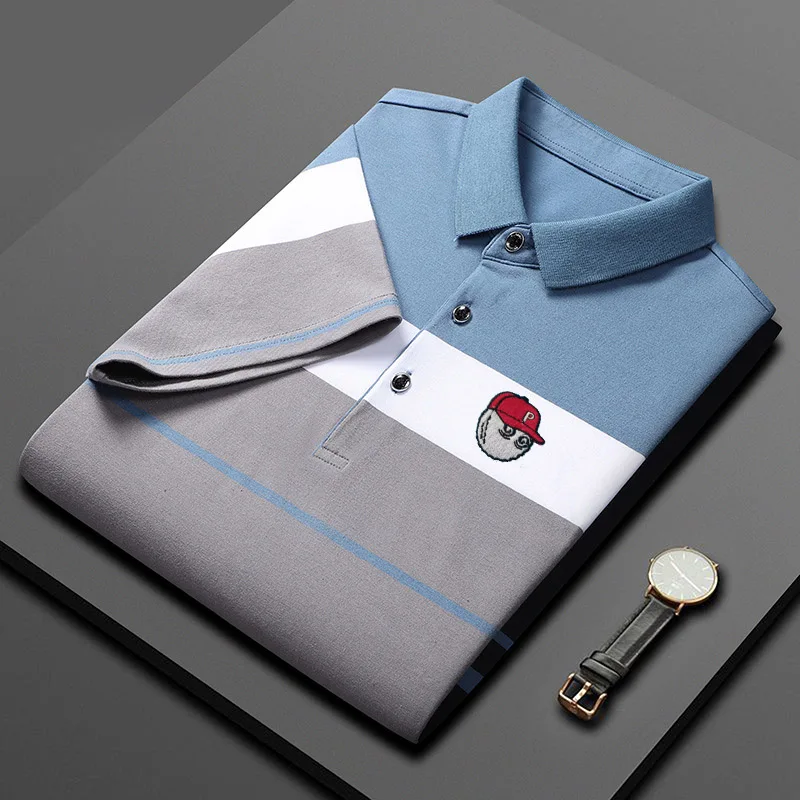 Golf Shirts for Men Embroidery LOGO Malbon High Quality Breathable Cotton Short Sleeve Tops Golf Wear Man Fashion Polo T-Shirt