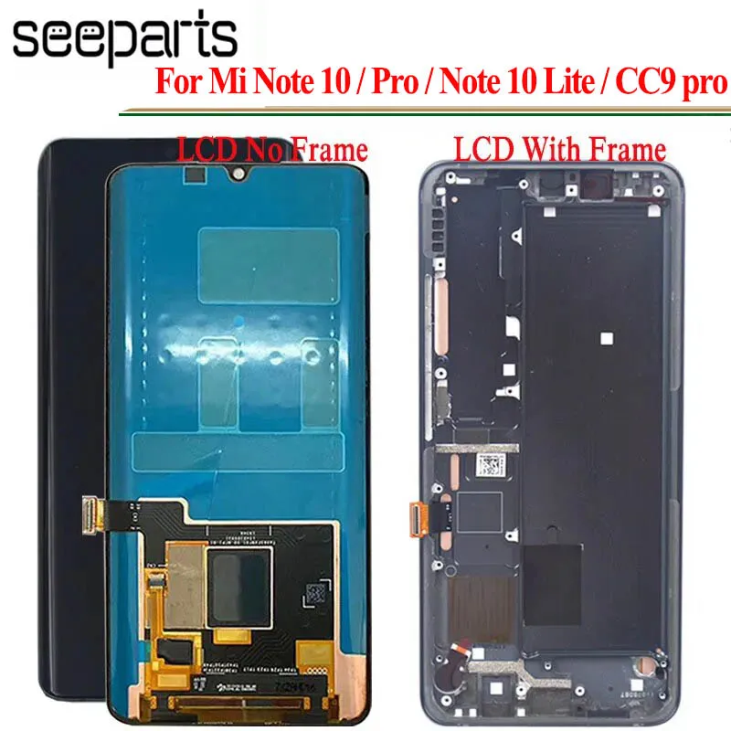 

ЖК-дисплей Amoled с сенсорным экраном и дигитайзером в сборе для Xiaomi Mi Note 10 CC9 Pro