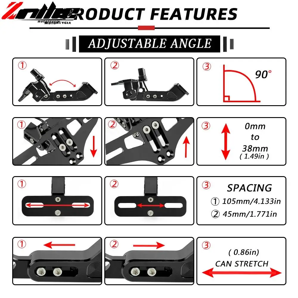 Задний номерной знак мотоцикла задняя рамка держатель кронштейна со